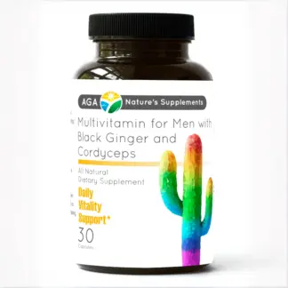Multivitamin for Men with Black Ginger & Cordyceps — 30 Capsules — Front