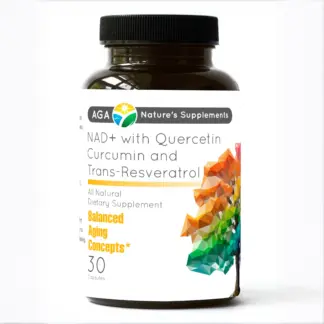 NAD+ with Quercetin, Curcumin & Trans-Resveratrol — 30 Capsules — Front